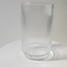 Big Ribbed Glass Vase Table Centerpieces